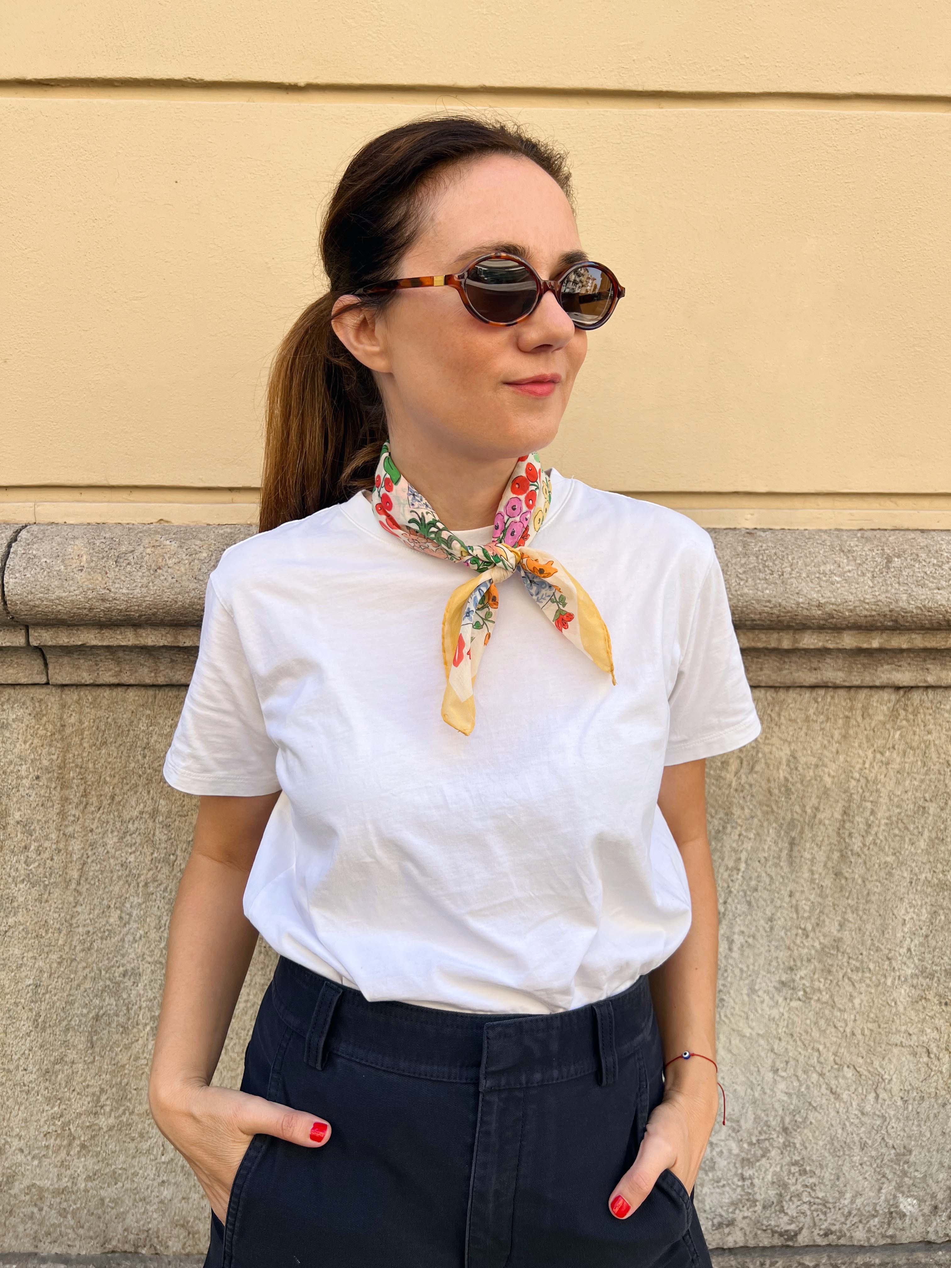 Cotton Silk Foulard Kisses 50cm