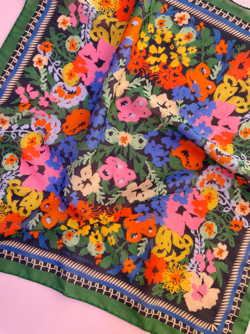 Cotton Silk Foulard Embrodery 100cm