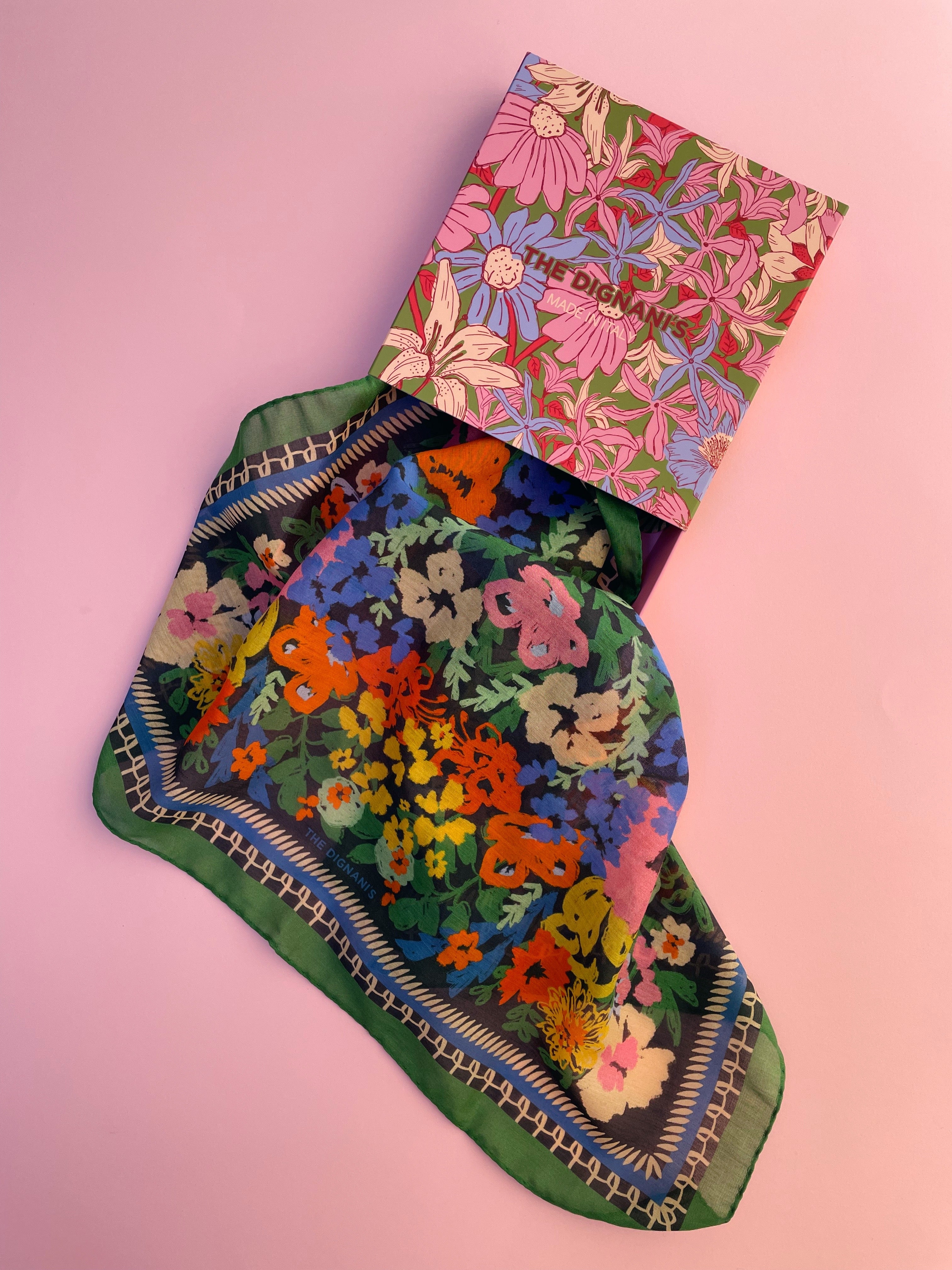 Cotton Silk Foulard Embrodery 100cm